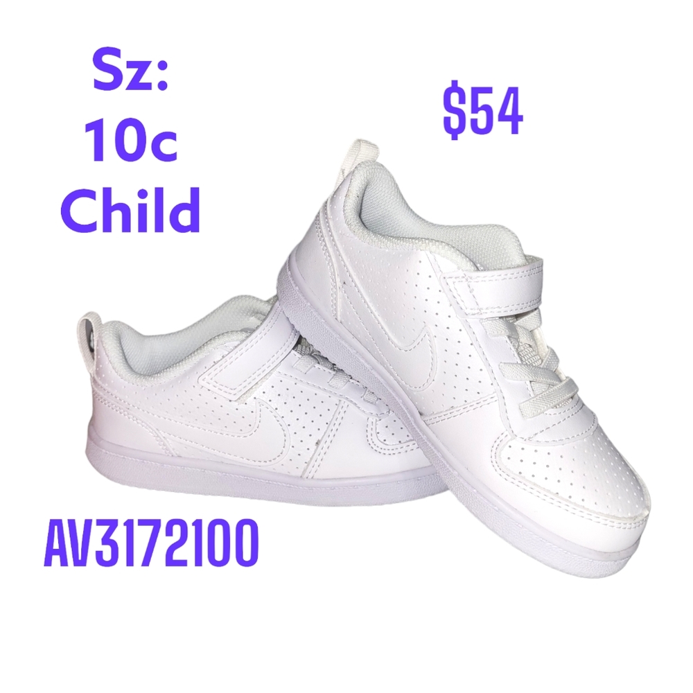 Nike Court Borough Low SL (TDV) Sz 10c White Sneaker / Shoe / Infant / Baby NWT